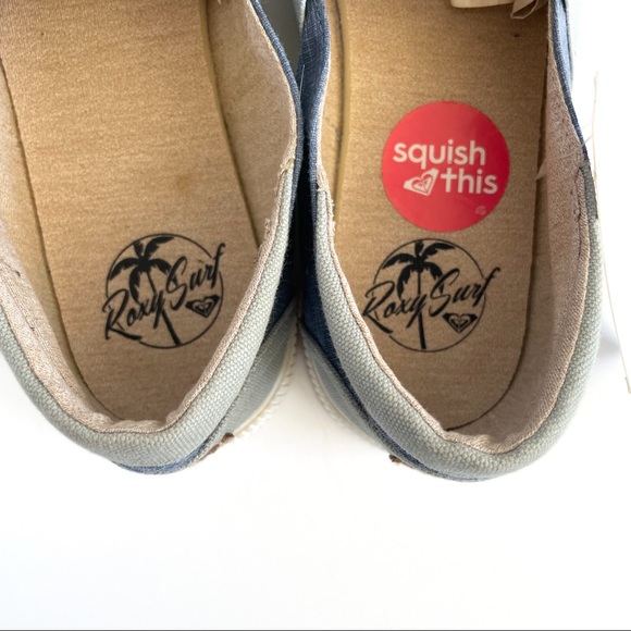 Roxy Women's Boat Shoes Slip On Blue Chambray Brayden Flats Surfer Beach Size 10 - Picture 10 of 16